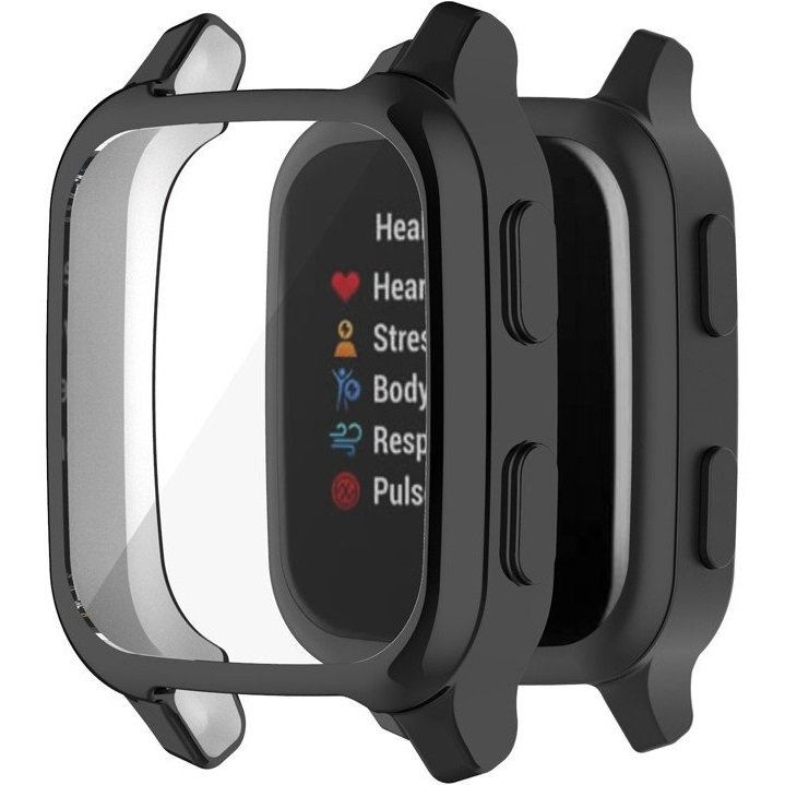 2-in-1-hülle Mit Displayschutzfolie Für Garmin Venu Sq, Schwarz