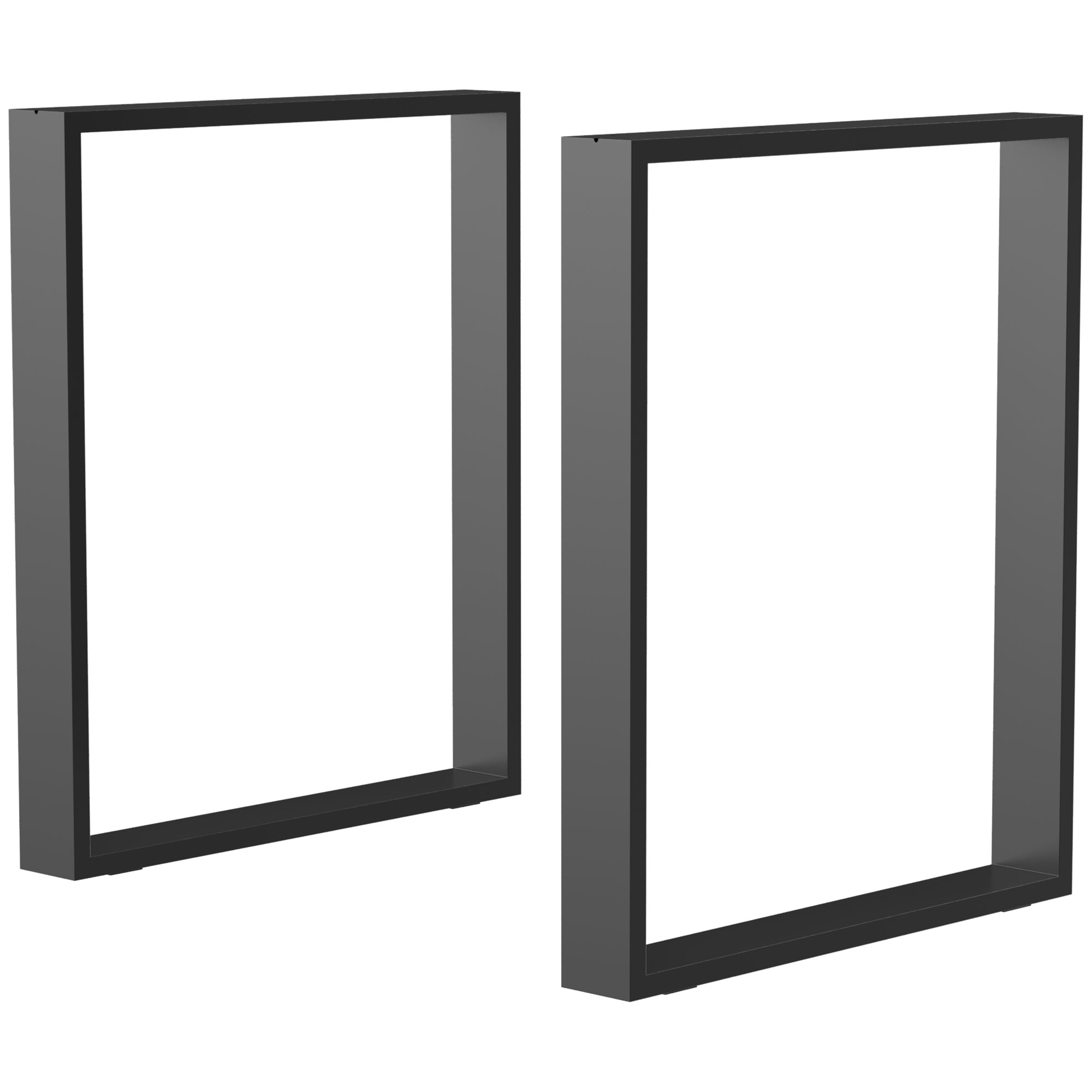 Tischbeine 2er-set, Tischkufen Aus Vierkantprofilen, Stahl, Schwarz, 60 X 72 Cm