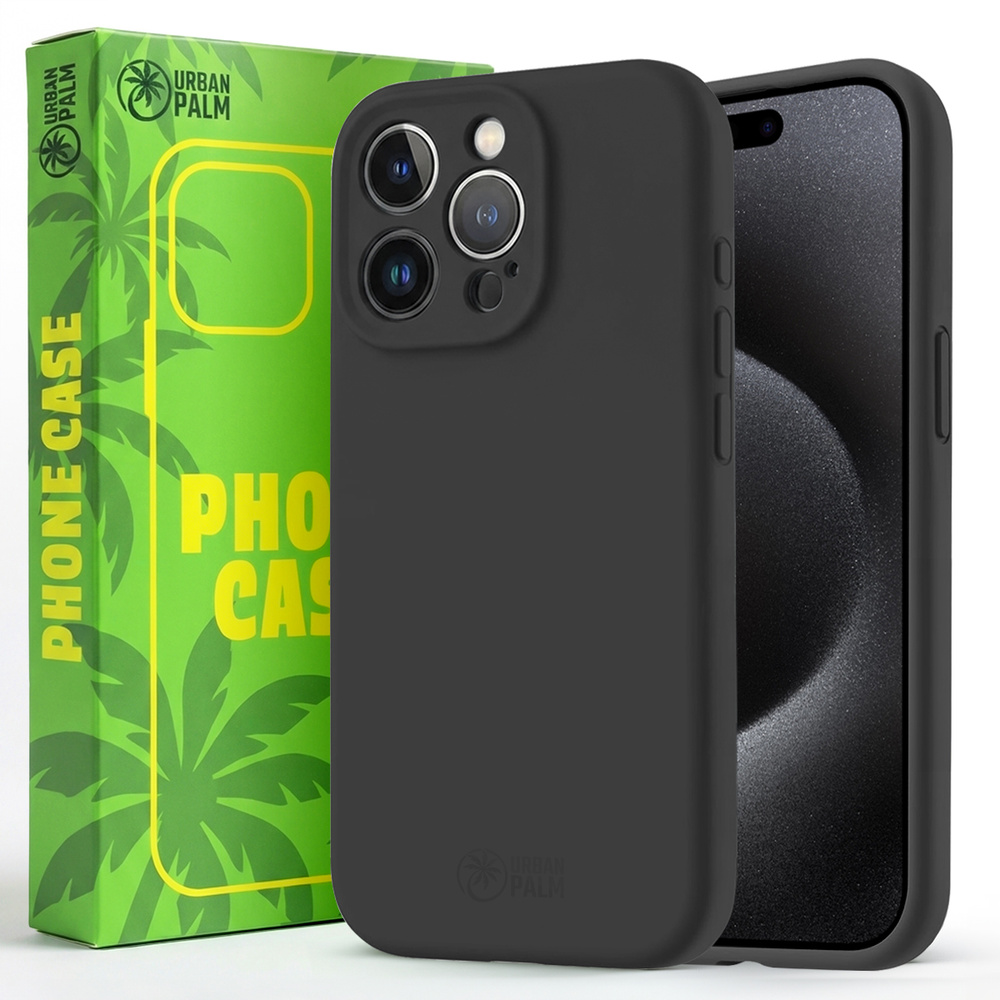 Urbanpalm Iphone 15 Pro Max Silikonhülle Mit Magsafe-unterstützung, Tiefschwarz