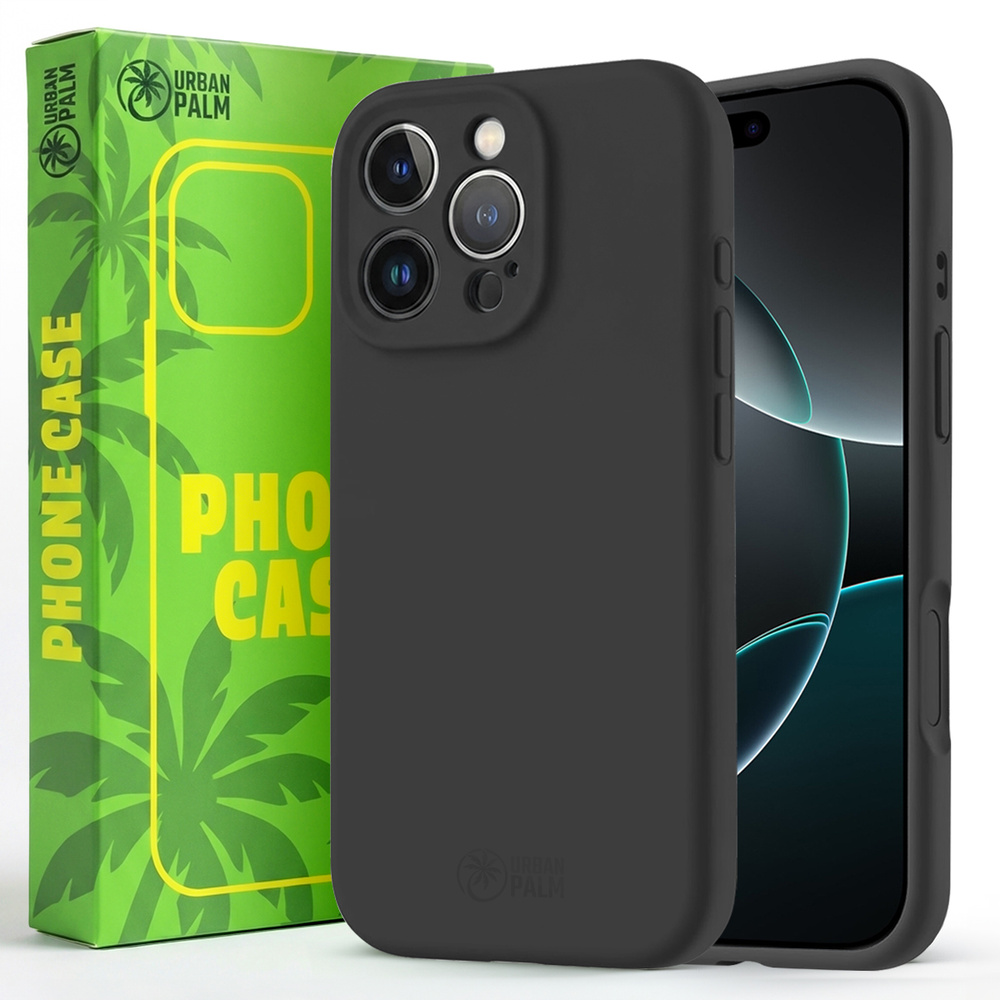 Urbanpalm Iphone 16 Pro Max Silikonhülle Mit Magsafe-unterstützung, Tiefschwarz