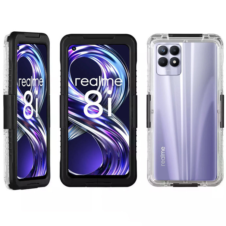 Ip68 Wasserdichte Hülle Für Realme 8i, Schwarz