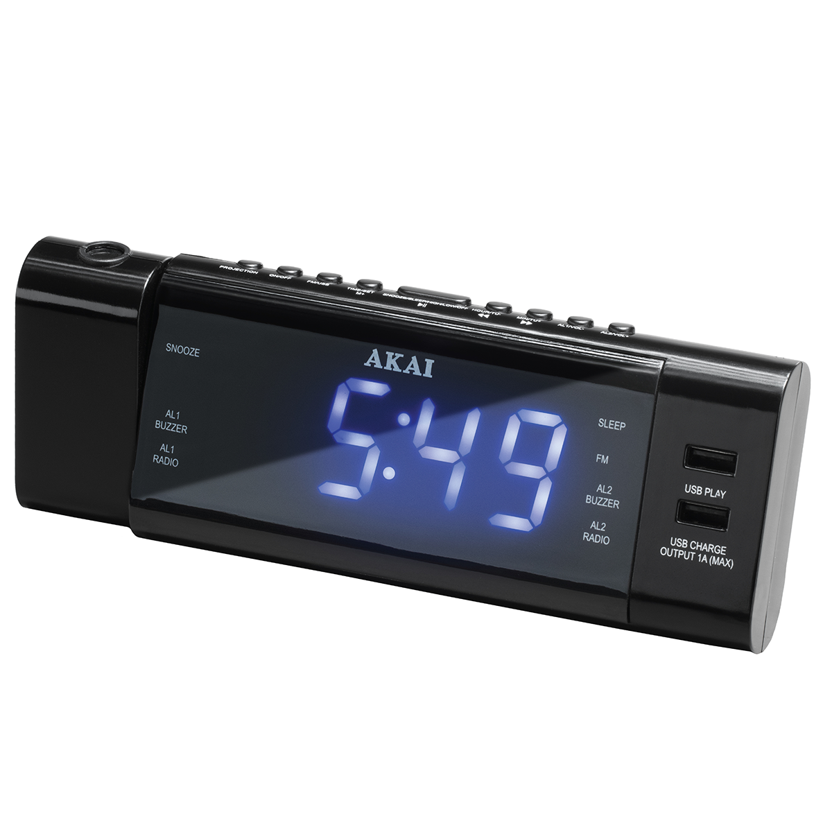 Akai Radiowecker Acr-3888 Am/fm Pll 40 Sender Usb Dual-alarmprojektion