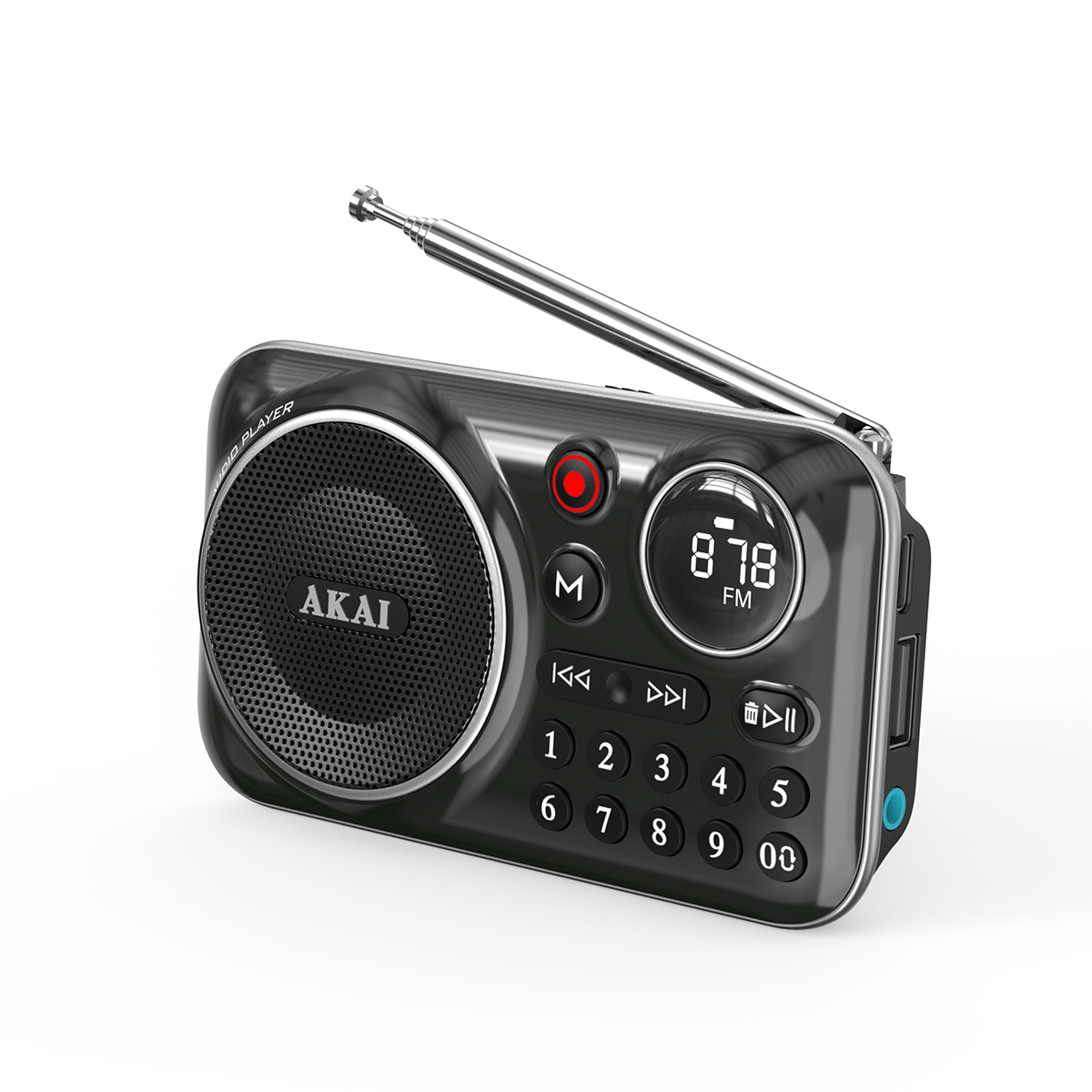 Akai Tragbares Radio Apr-500bk 2,5 W Rms Bluetooth 5.3 Fm Usb Tf Schwarz