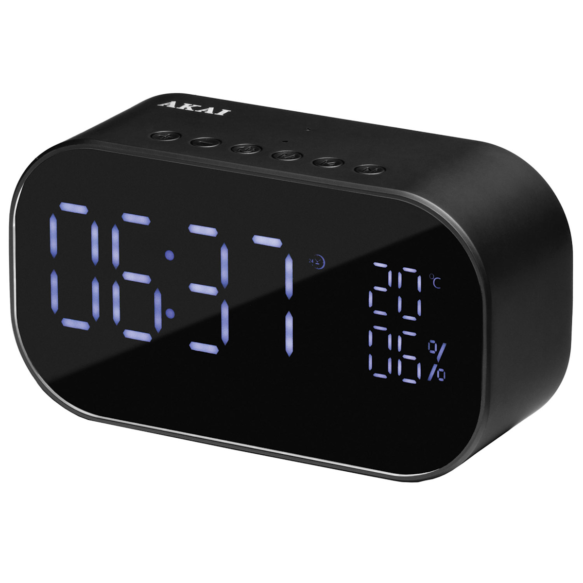 Akai Abts-s2 Radiowecker 2×3 W Rms Bluetooth 4.2 Fm Usb Tf Aux Schwarz