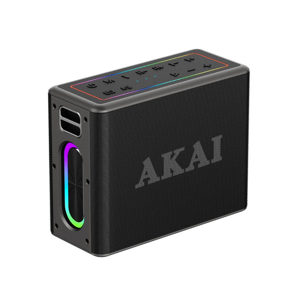 Akai Bluetooth-lautsprecher Atsw-120, 80 W Rms, Bluetooth 5.3, Ipx6, Tws, 2 Mikrofone