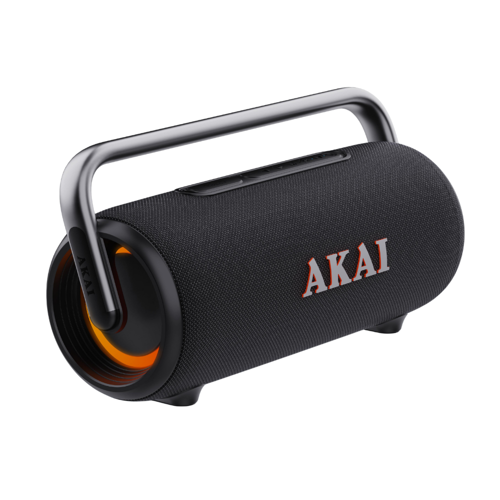 Akai Bluetooth-lautsprecher Atsw-75, 60 W Rms, Bluetooth 5.3, Ipx5, Tws, Rgb, Schwarz