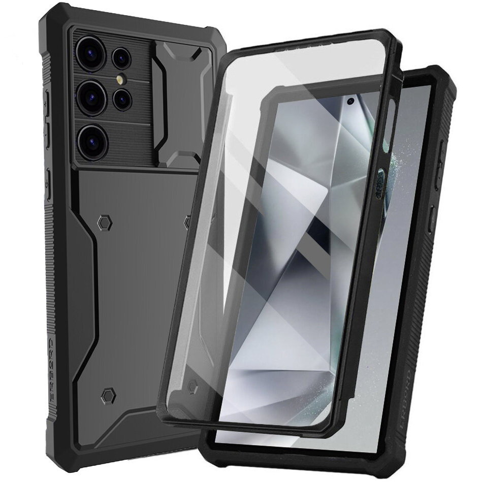 Schutzhülle Für Samsung Galaxy S24 Ultra, Erbord Rugged Magsafe Hülle, Schwarz (zwei Rahmen)