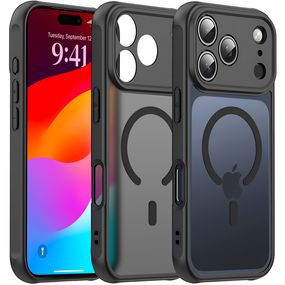Iphone 17 Pro Hülle, Magsafe-kompatibel, Matt Mit Kameraschutz, Schwarz