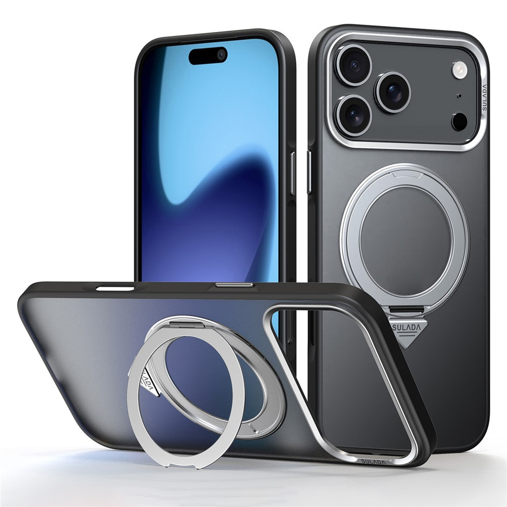 Sulada Magnetische, Matte Hülle Mit Ständer Für Iphone 17 Pro – Titanschwarz