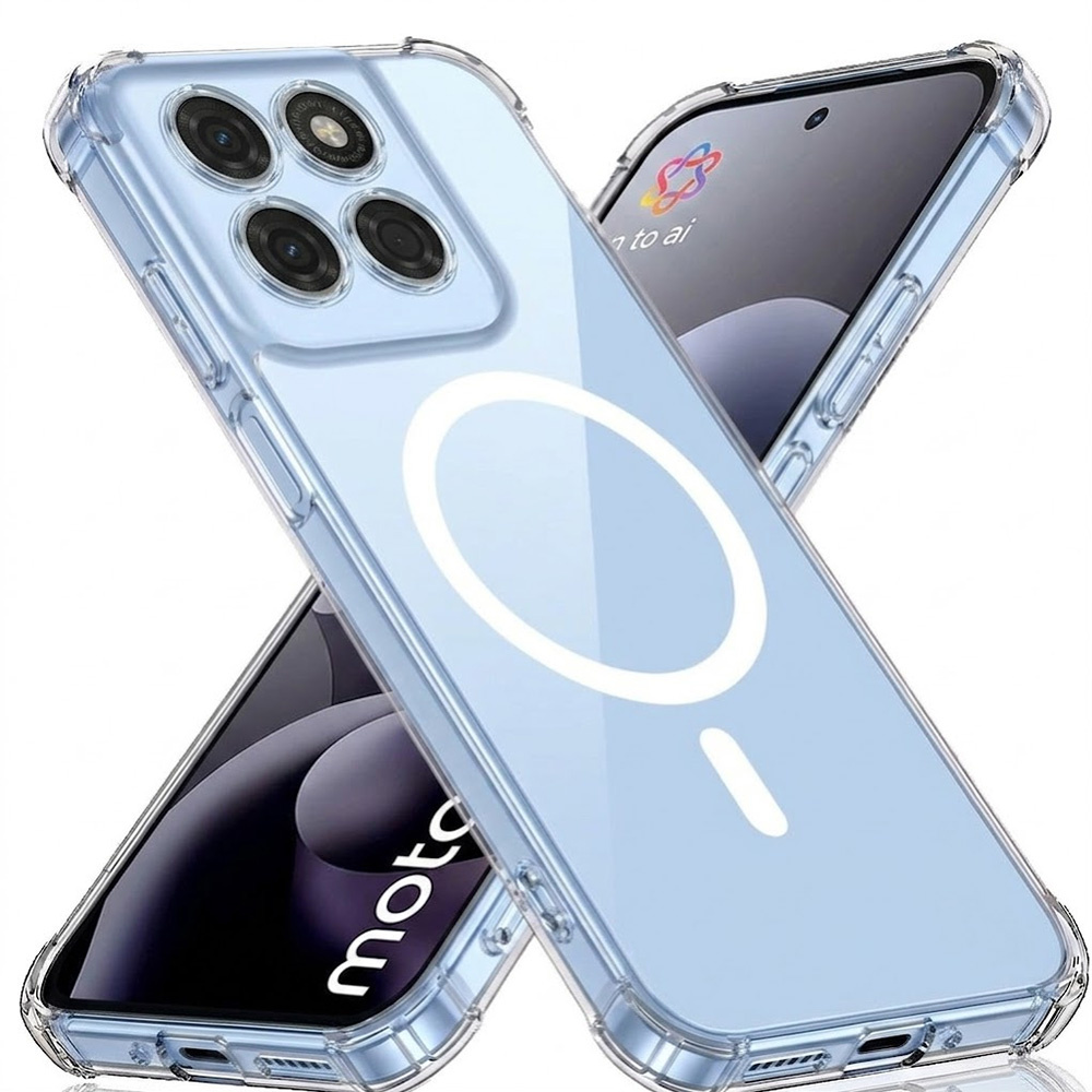 Transparente Hülle Für Motorola Moto G77 / G67, Stoßfest, Mit Magsafe