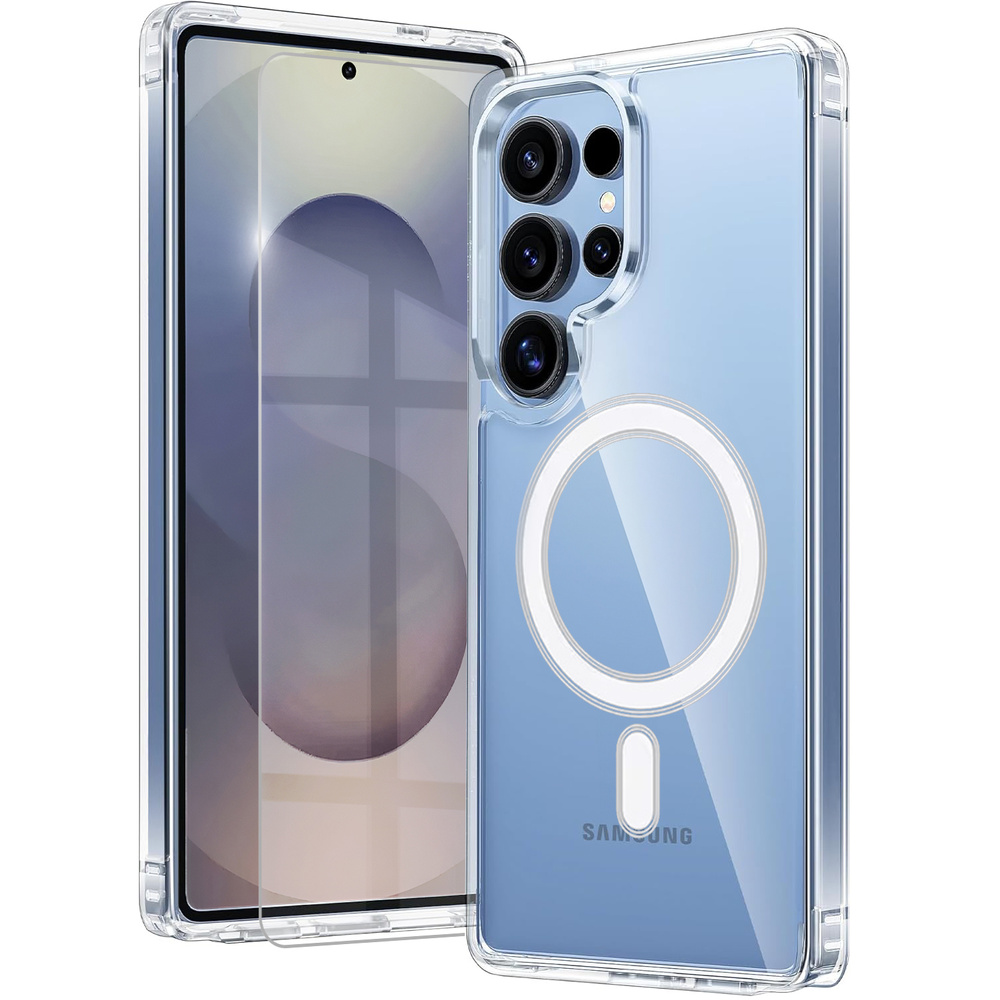 Schutzhülle Für Samsung Galaxy S25 Ultra, Fusion Hybrid, Mit Magsafe-funktion, Transparentes Glas + 9h-glas Für Den Bildschirm