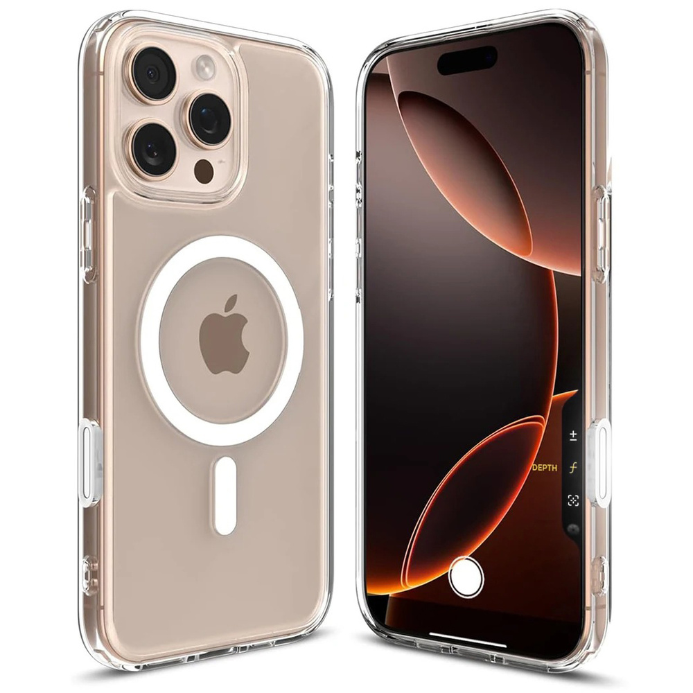Erbord Hülle Mit Magsafe Für Iphone 16 Pro Max, Aktivknopf, Transparent + Gehärtetes Glas