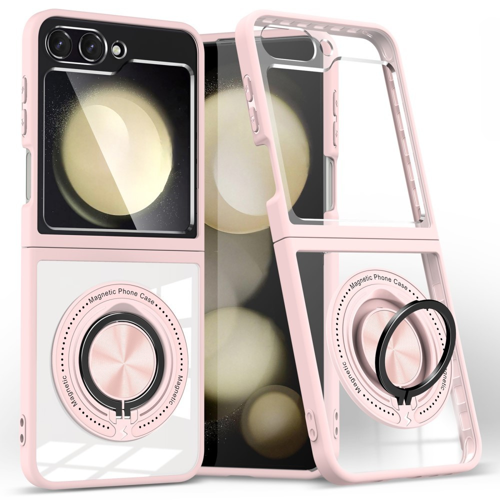Schutzhülle Für Samsung Galaxy Z Flip7 Fe / Z Flip6, Stoßfest An Den Ecken, Mit Magsafe-anschluss, Transparent/rosa