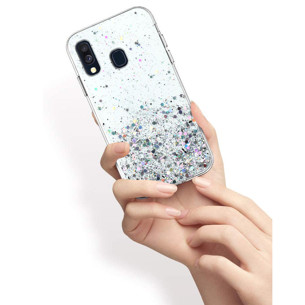 Schutzhülle Für Samsung Galaxy A40, Glitzernd, Transparent