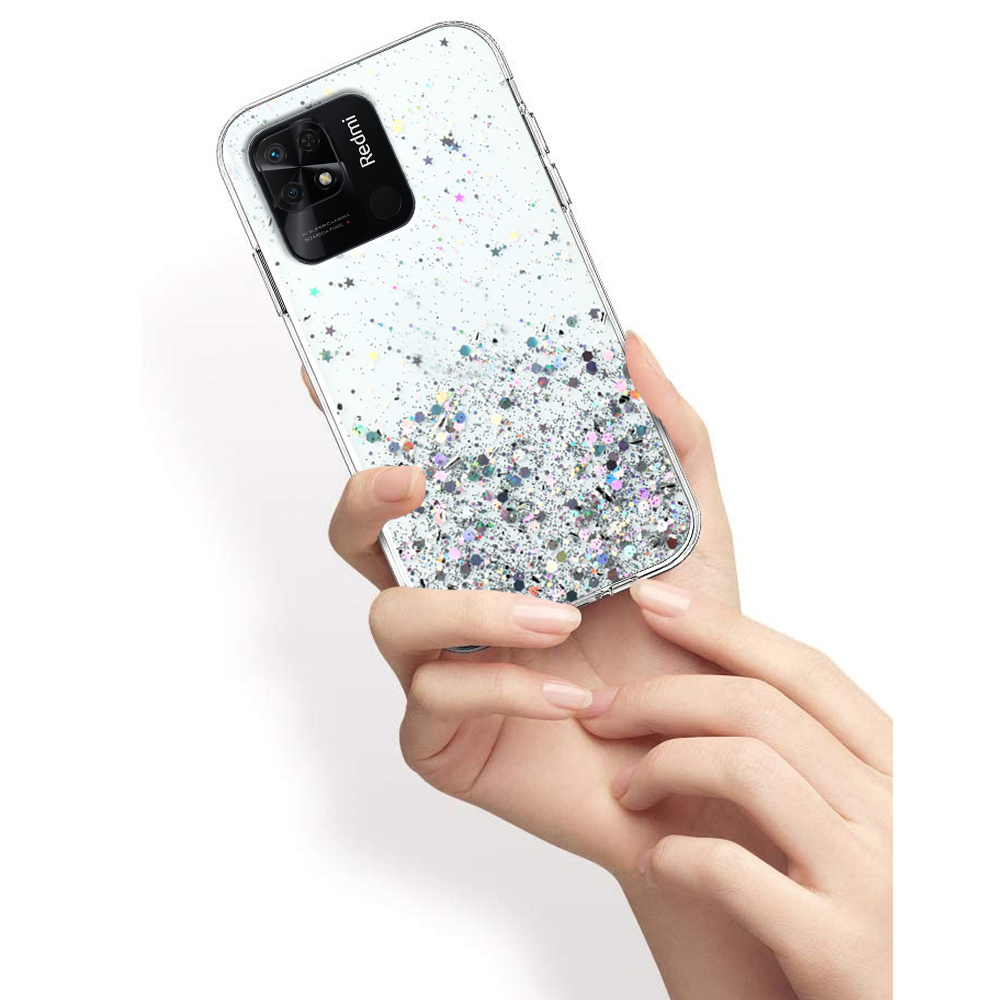 Schutzhülle Für Xiaomi Redmi 10c, Glitzernd, Transparent