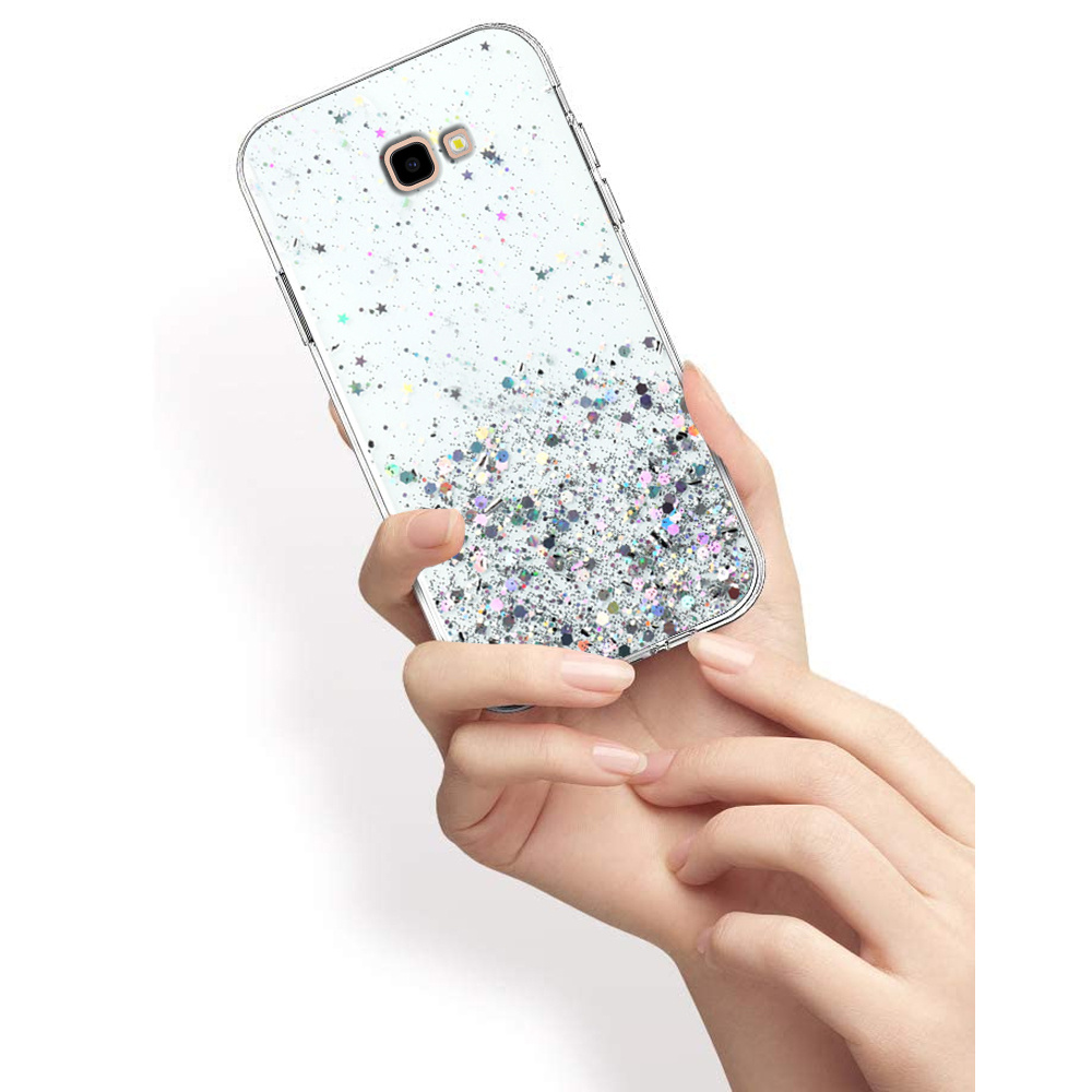 Schutzhülle Für Samsung Galaxy J4 Plus, Glitzernd, Transparent