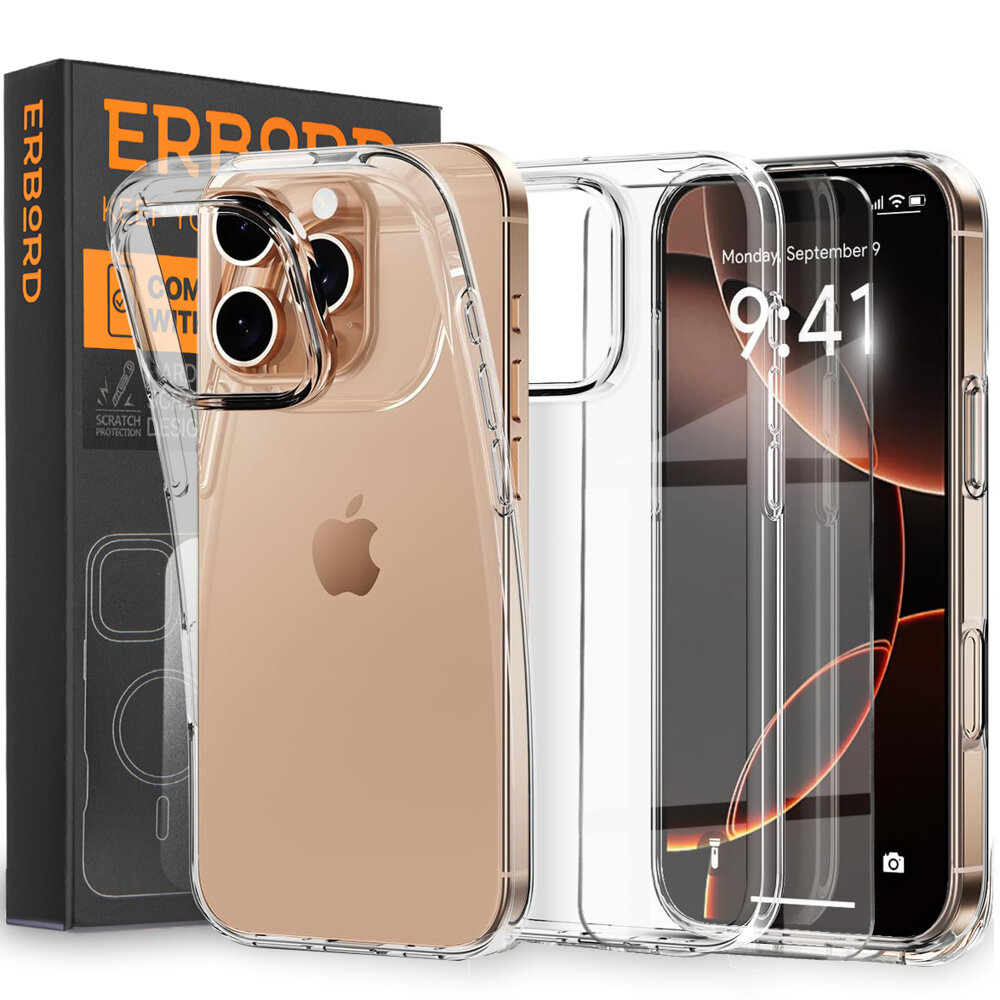 Hülle Für Iphone 16 Pro Max, Schlank, Transparent + 9h-glas