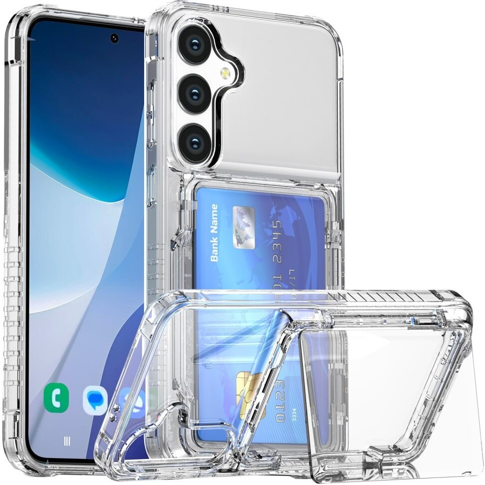 Schutzhülle Für Samsung Galaxy S24+ Plus, Kartenhalter, Transparent