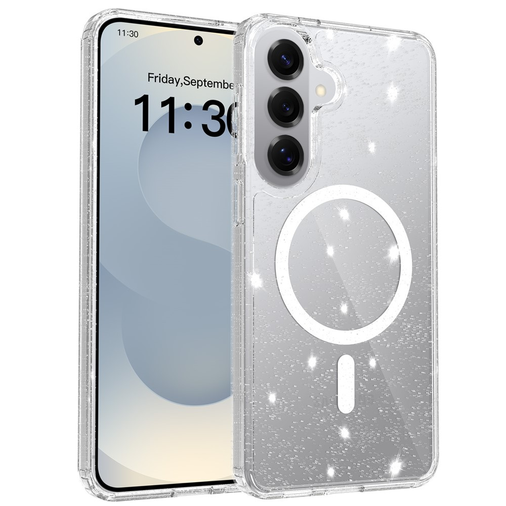 Schutzhülle Für Samsung Galaxy S26 Plus, Mit Magsafe-anschluss, Glitzer, Transparent