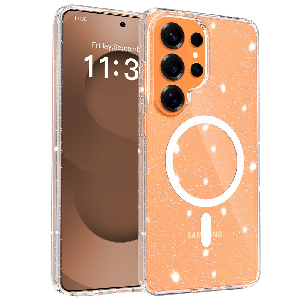 Schutzhülle Für Samsung Galaxy S26 Ultra, Mit Magsafe-anschluss, Glitzer, Transparent