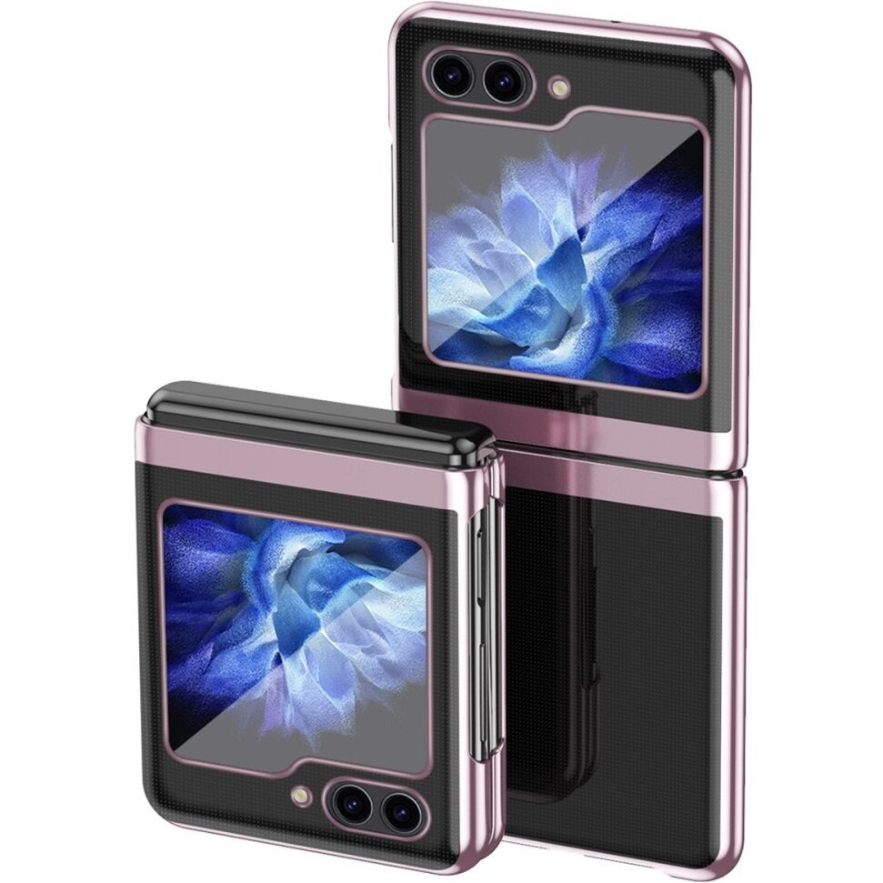 Schutzhülle Für Samsung Galaxy Z Flip7 Fe / Z Flip6, Pc-hülle, Transparent / Rosa