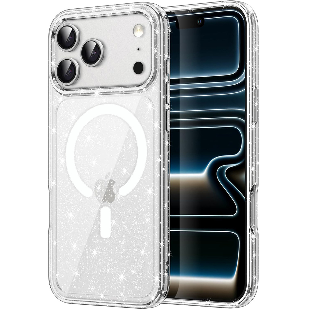 Iphone 17 Pro Hülle, Magsafe, Glitzer - Transparent