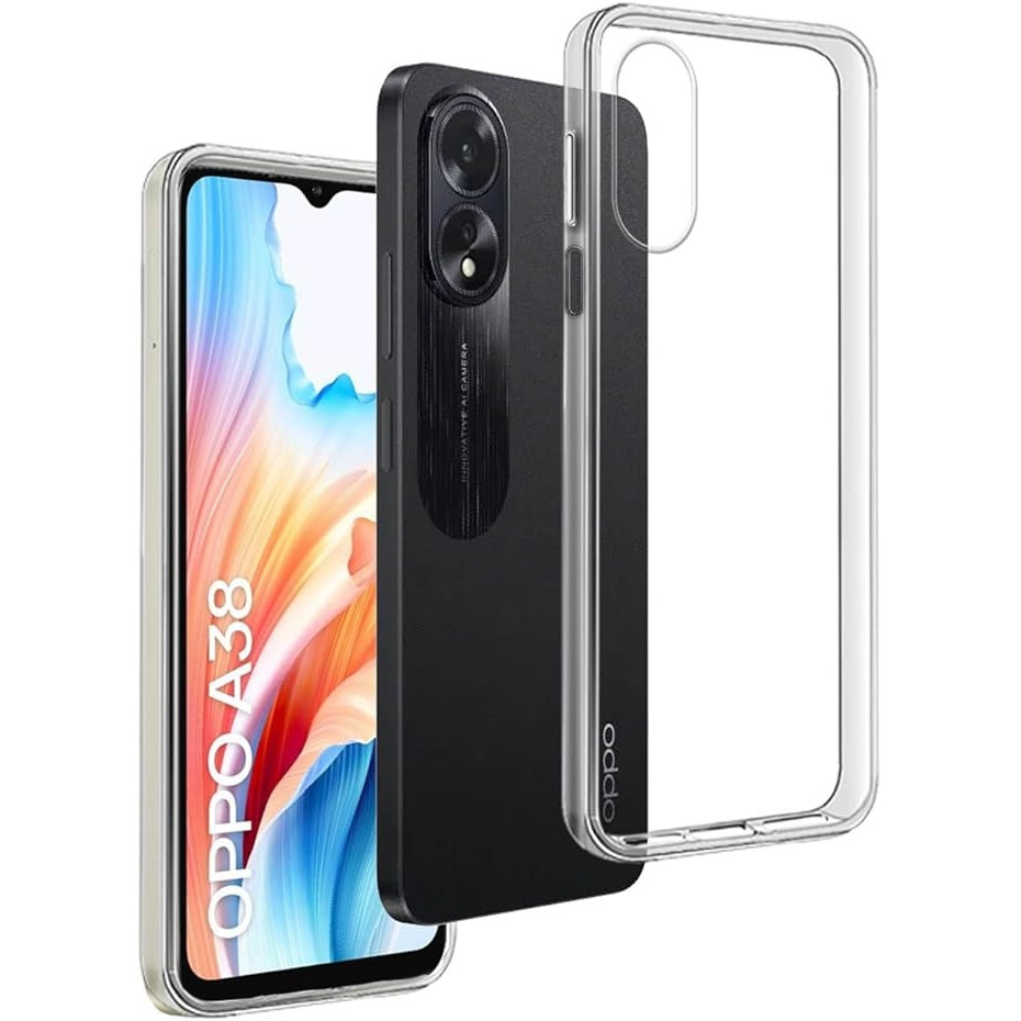 Dünne Hülle Für Oppo A38 / A18, Transparent + 9h-glas