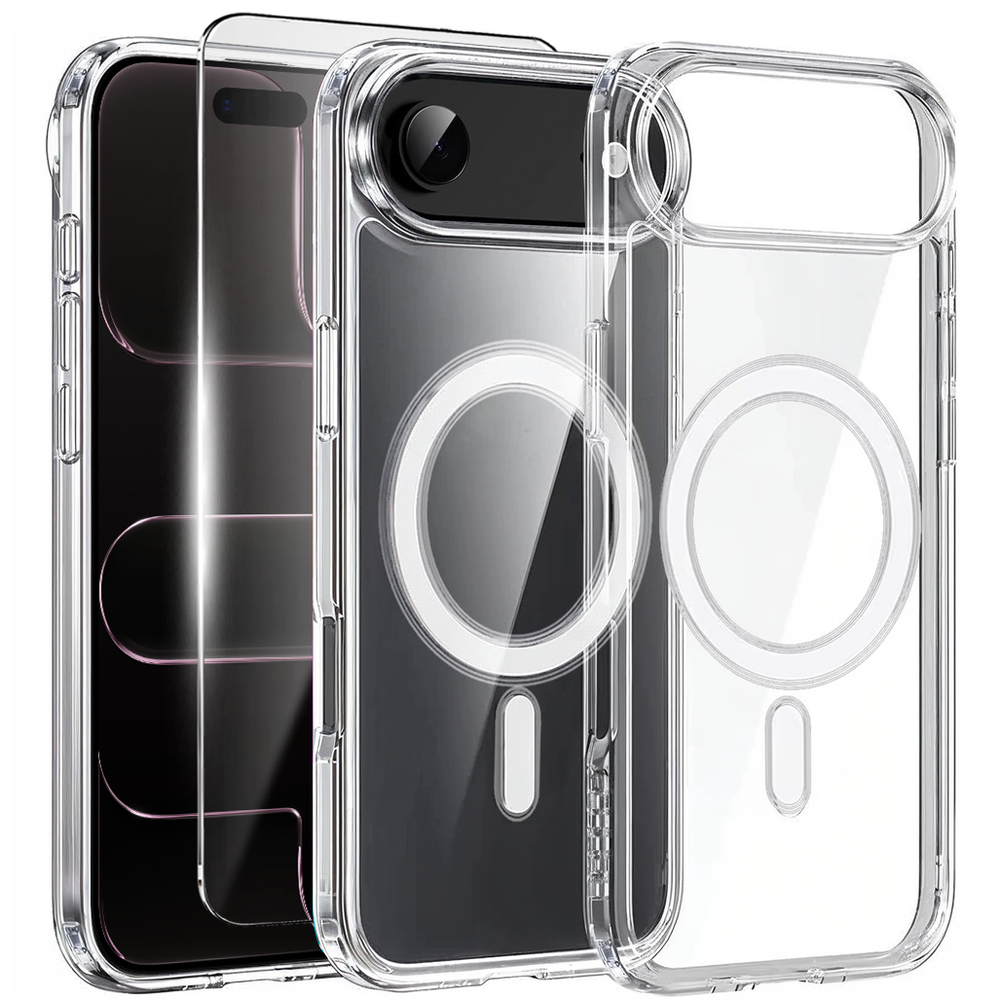 Iphone Air Hüllenset, Magsafe-kompatibel, Transparent + Displayschutzfolie