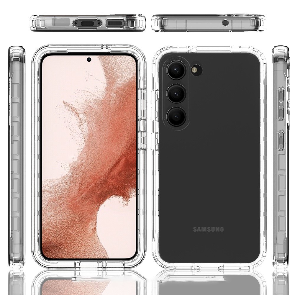 Schutzhülle Für Samsung Galaxy S23, Stoßfest, Mit Folie, Transparent