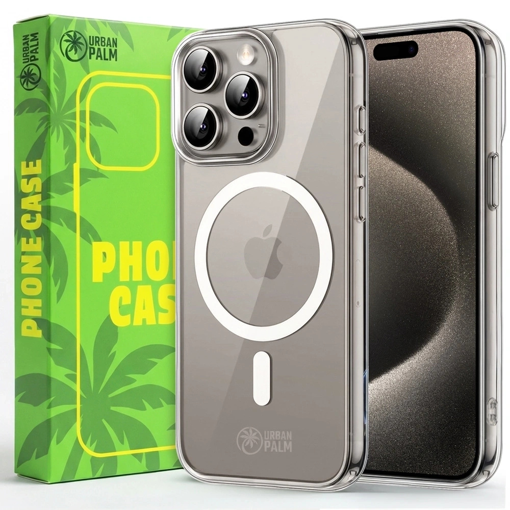 Urbanpalm Iphone 15 Pro Hülle, Magsafe-kompatibel, Transparent