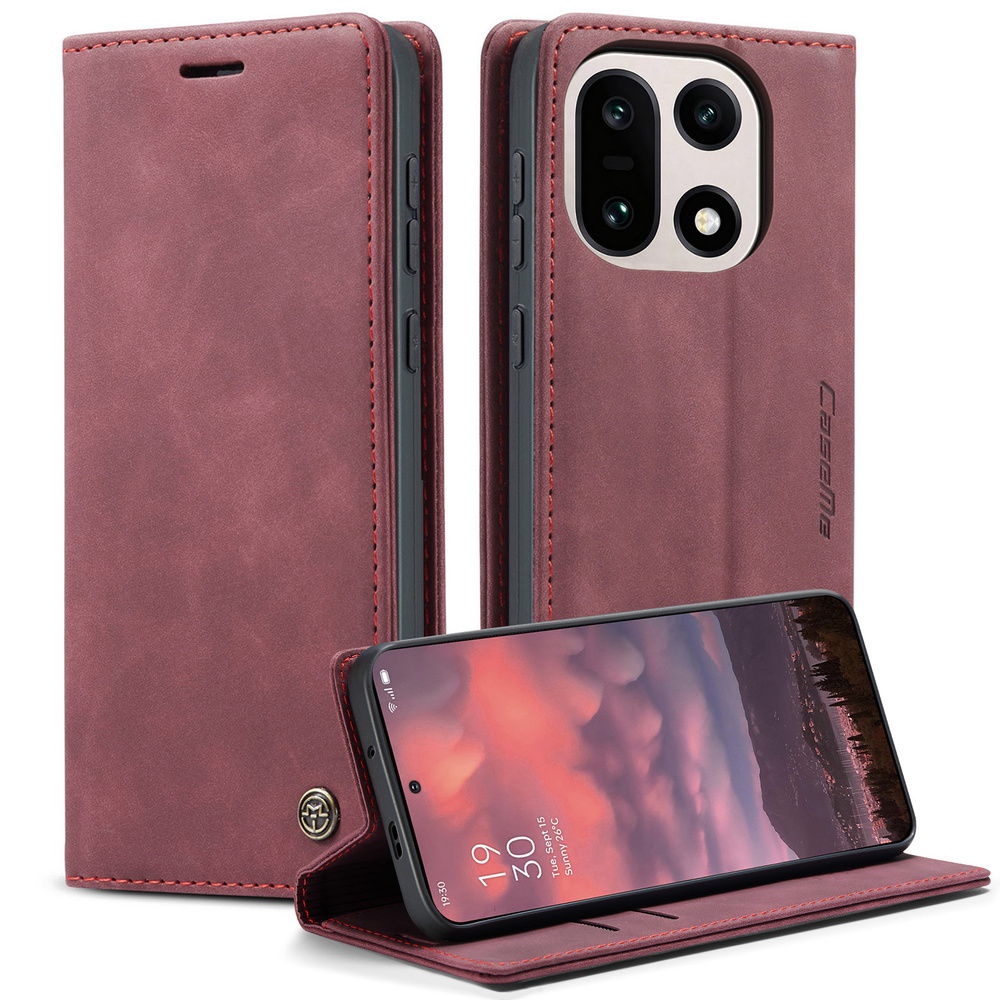 Caseme Leder-wallet-hülle Für Oneplus 15, Burgunderrot
