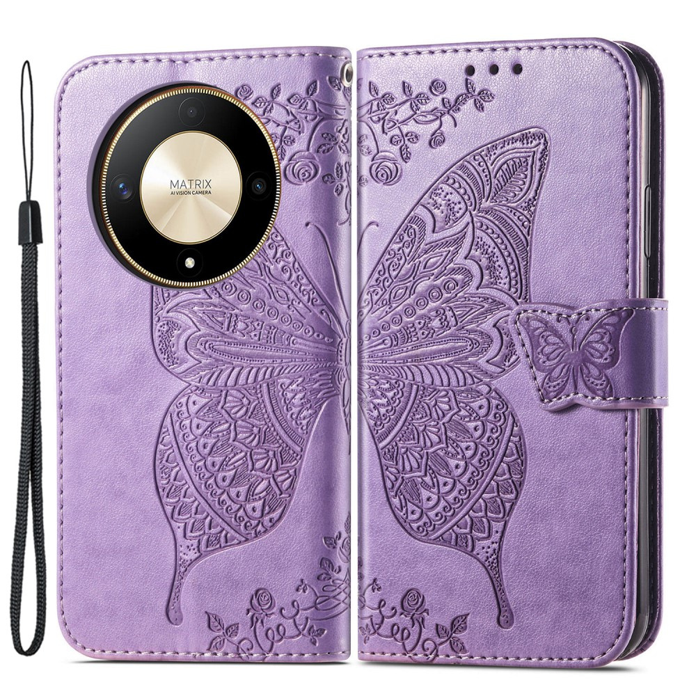 Klapphülle Für Honor Magic 6 Lite 5g, Schmetterling, Lila