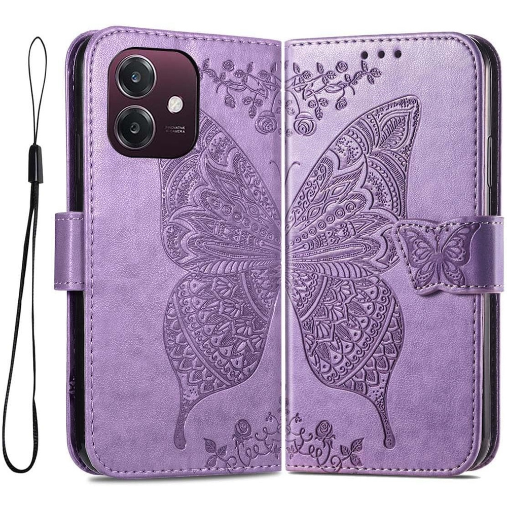 Klapphülle Für Oppo A40 / Oppo A40m, Schmetterling, Lila
