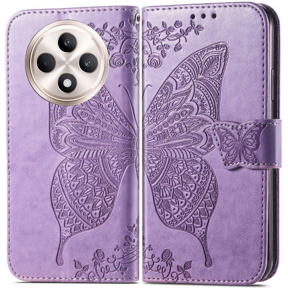 Klapphülle Für Oppo Reno 12fs / 12f, Schmetterling, Lila