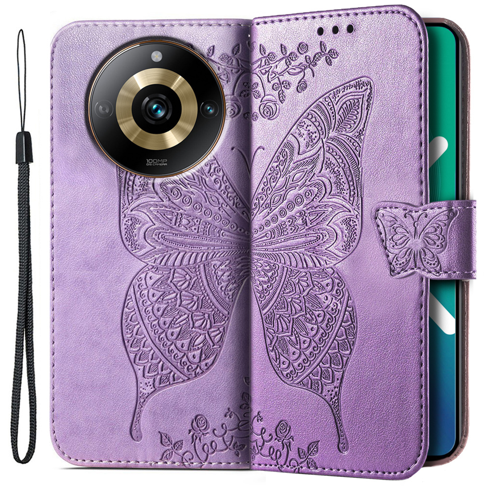 Realme 11 Pro / 11 Pro+ Flip Case, Schmetterling, Lila