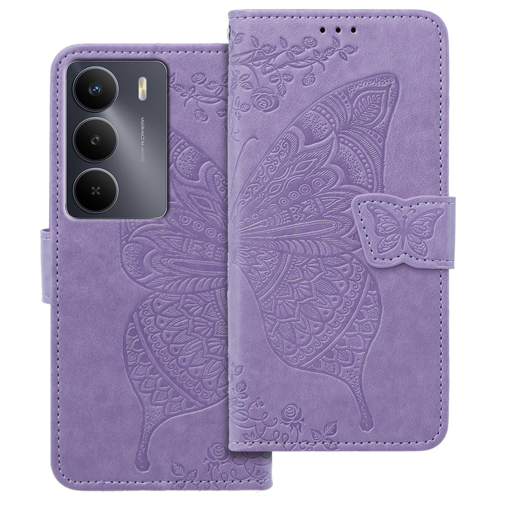 Klapphülle Für Realme 14x / Realme C75, Schmetterling, Lila