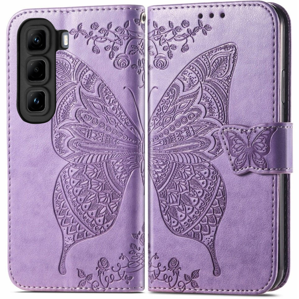 Klapphülle Für Infinix Hot 50 4g, Schmetterling, Lila