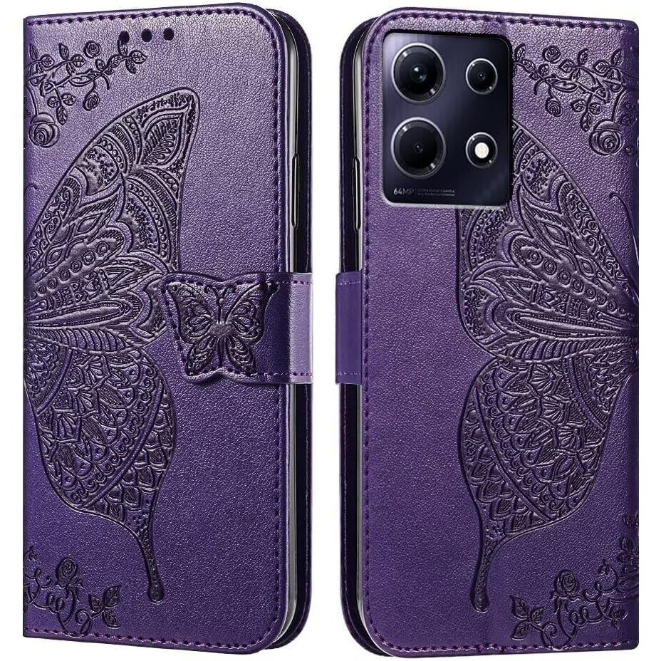 Klapphülle Für Infinix Note 40 Pro, Schmetterling, Lila