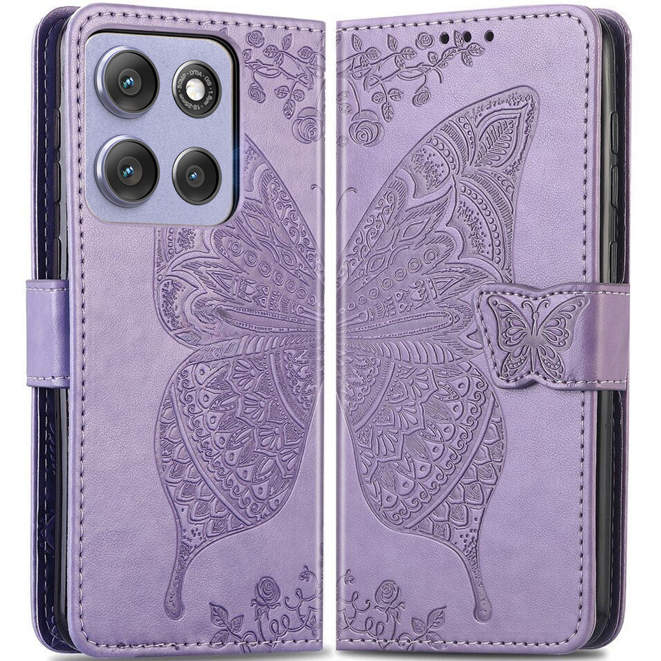 Klapphülle Für Motorola Moto G86 Power 5g, Schmetterling, Lila