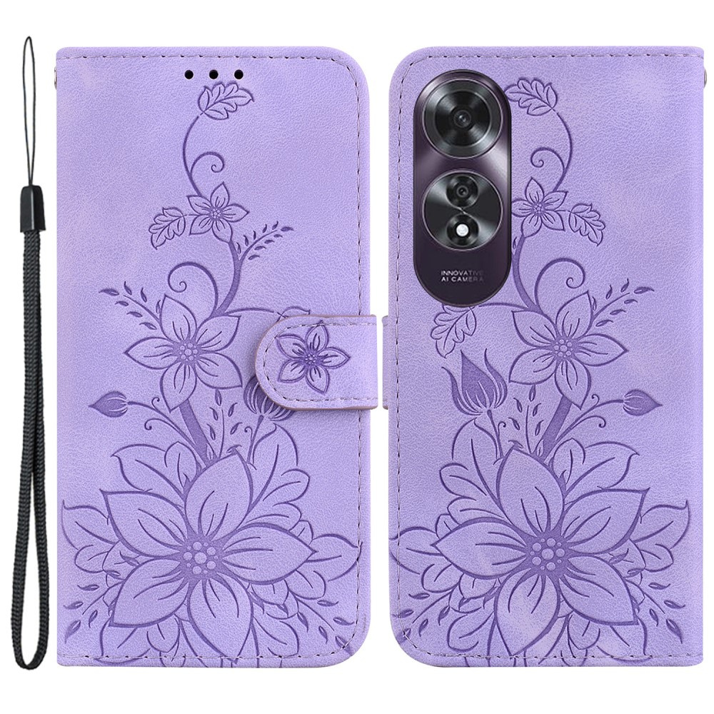 Klapphülle Für Oppo A60, Lilienblüte, Lila