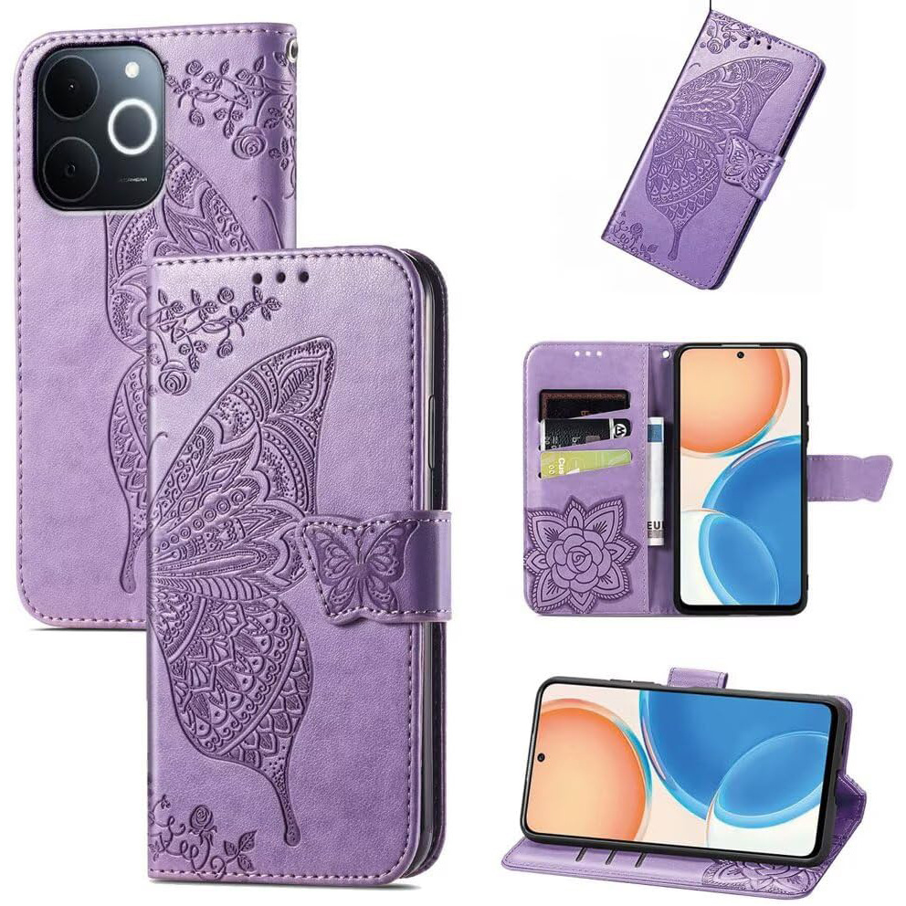 Realme Note 70t 4g Flip Case, Schmetterling, Lila