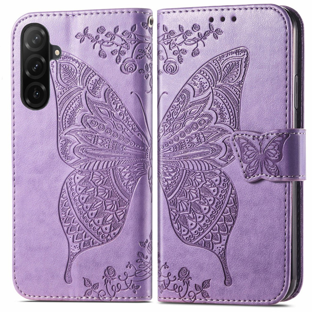Klapphülle Für Samsung Galaxy A26 5g, Schmetterling, Lila