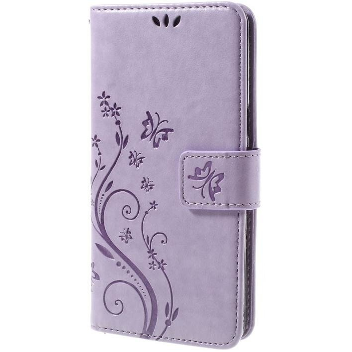 Klapphülle Für Samsung Galaxy J5 2016, Schmetterling, Lila