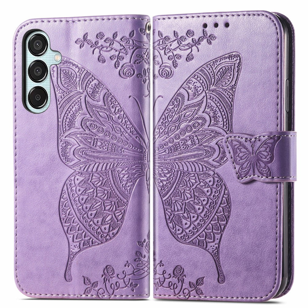 Klapphülle Für Samsung Galaxy M35, Schmetterling, Lila