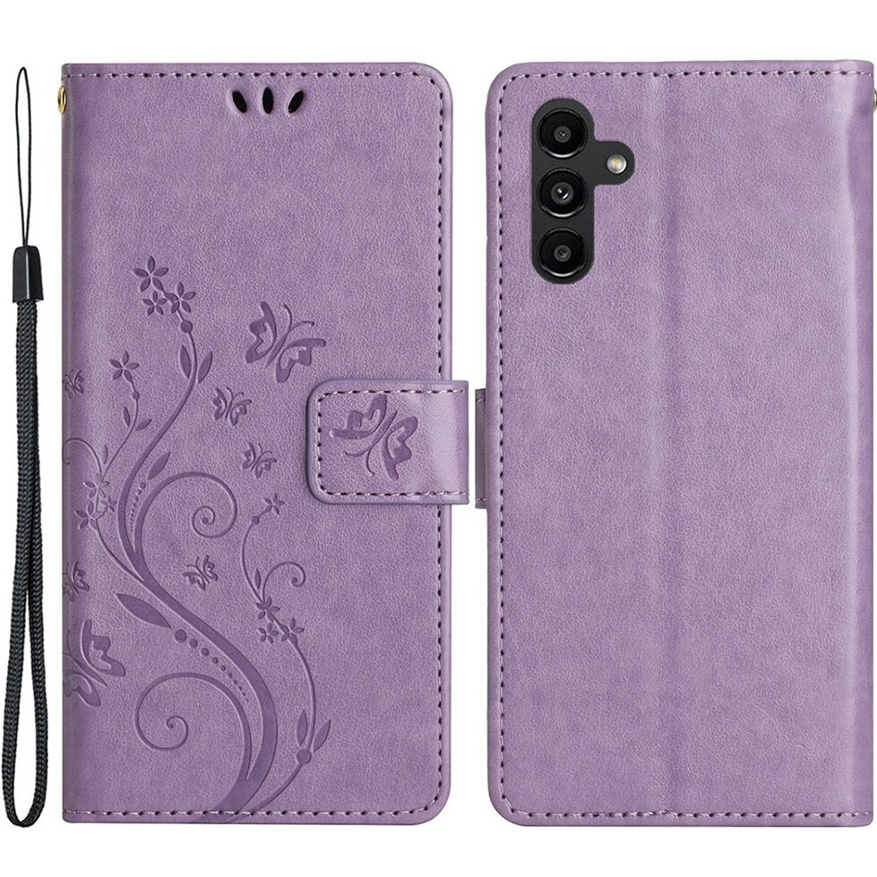 Klapphülle Für Samsung Galaxy S23 Fe, Schmetterling, Lila