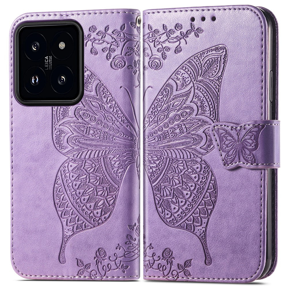 Klapphülle Für Xiaomi 14t, Schmetterling, Lila