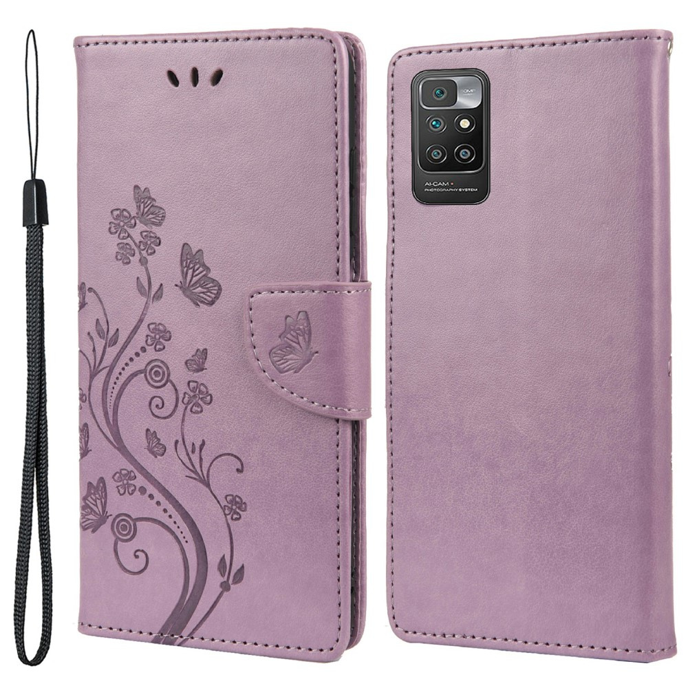 Klapphülle Für Xiaomi Redmi 10, Schmetterling, Lila