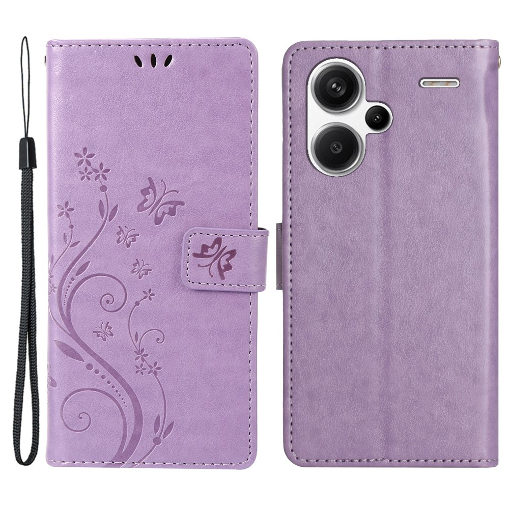 Klapphülle Für Xiaomi Redmi Note 13 Pro+, Schmetterling, Lila
