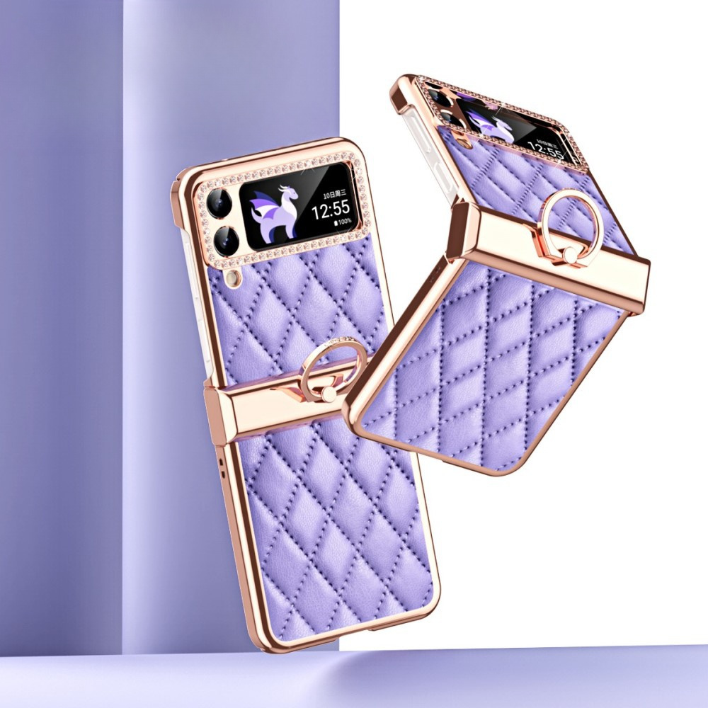 Schutzhülle Für Samsung Galaxy Z Flip 4 5g, Rautenmuster, Lila