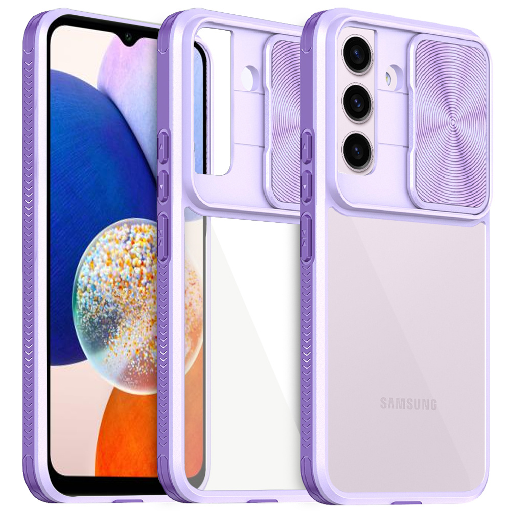 Schutzhülle Für Samsung Galaxy A14 4g/5g, Mit Schiebekamera, Lila